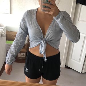 Brandy striped cropped top